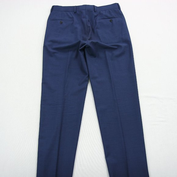 Brooks Brothers Regent Fit Mens Wool Blend Dress Pants Trousers Blue Size 34x32 - Picture 3 of 6